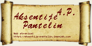 Aksentije Pantelin vizit kartica